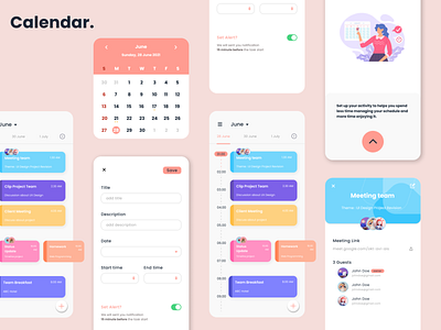 UI Design Calendar App by Oktavia Isnania on Dribbble