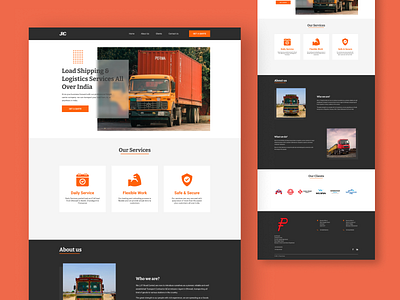 Freight Carrier Company Landing Page UI branding company freight graphic design landing landing page load product tra transport travel truck ui uiux ux visual design