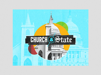 CHURCH & STATE branding church design collage color design series art texture typography
