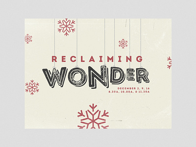 RECLAIMING WONDER branding christmas church design design minimal series art typography vintage