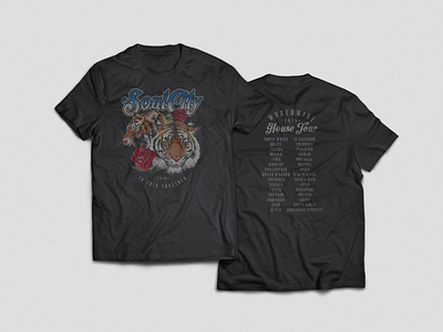 TIGER TOUR TEE band t shirt church design design illustration shirt shirt design texture vintage