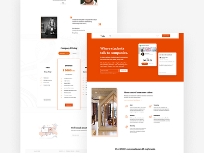 Landing Page Concept figma icons landing page landing page concept landing page ui material orange pricing testimonial