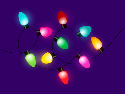 Holiday Lights beautiful bright colorful decor festive festivelights glow graphic design illustration light lights purple vector