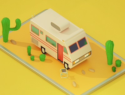 fleetwood bounder 3d blender fleetwood bounder isometric lowpoly