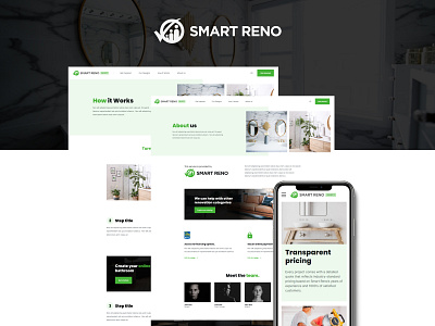Smart Reno (website design) bathroom branding and identity design figma illustrator photoshop renovation responsive smart ui ux website