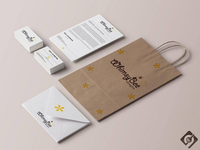 Whimsy Bee Designs Stationary Mockup + Branding branding design logo