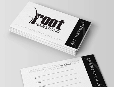 Root Hair Studio - Appointment Card Design Concept branding design logo minimal