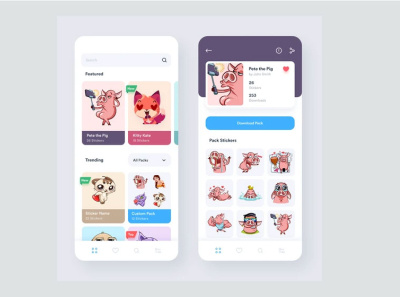 Stickers App needs fun, friendly & clean UI & UX 3d animation branding design graphic design icon illustration logo motion graphics typography ui ux vector