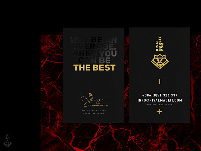 RIVAL B - cards black business cards concept design gold interaction logo minimalistic modern print ui ux