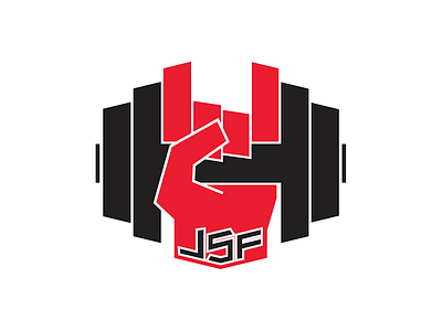 JustStayFit Logotype arm barbell branding jsf logotype