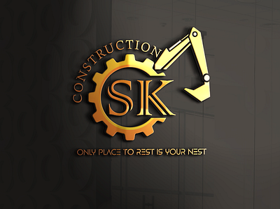 Sk Construction Logo branding illustration logo