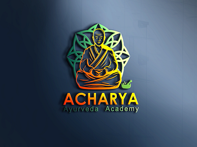 Acharya Ayurveda Academy Logo branding illustration logo
