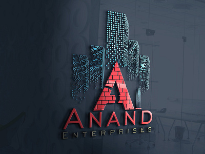 Anand Enterprises Construction Logo branding design illustration logo vector