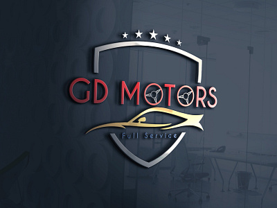 GD Motors Logo UK branding illustration logo vector