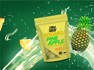 Water Splash Effect with Pineapple Fruit branding graphic design illustration photoshop social media post ui