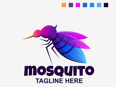 mosquito gradient logo app branding design icon illustration illustrator logo typography vector web