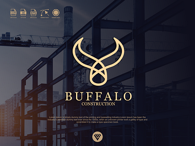 buffalo construction logo app branding design graphic design icon illustration illustrator logo minimal typography