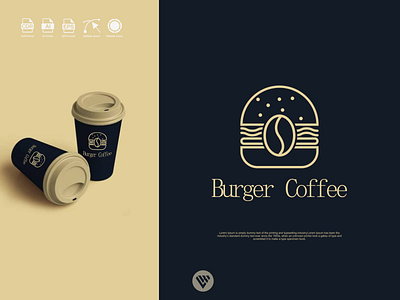 burger coffee logo concept app branding design graphic design icon illustration illustrator logo typography vector