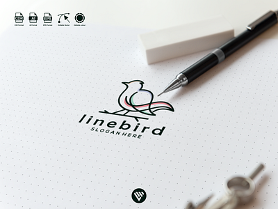 line bird logo concept app branding design graphic design icon illustration illustrator logo typography vector