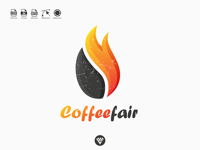 coffee fire logo app branding design graphic design icon illustration illustrator logo typography vector