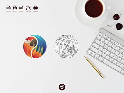 parrot awesome logo app branding design graphic design icon illustration illustrator logo typography vector