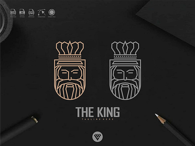 the king logo app branding design icon illustration logo typography ui ux vector