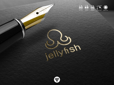 jellyfish logo app branding design icon illustration logo typography ui ux vector