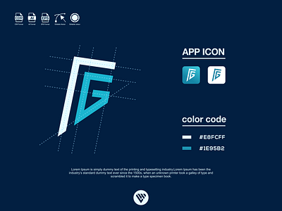 FG LETTERS LOGO app branding design icon illustration logo typography ui ux vector