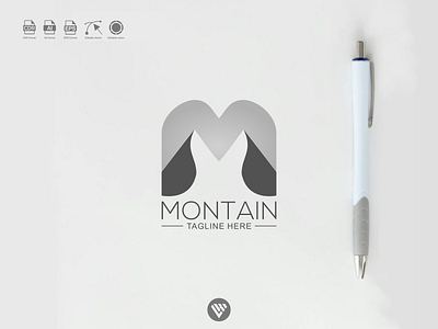 M mountain Logo app branding design icon illustration logo typography ui ux vector