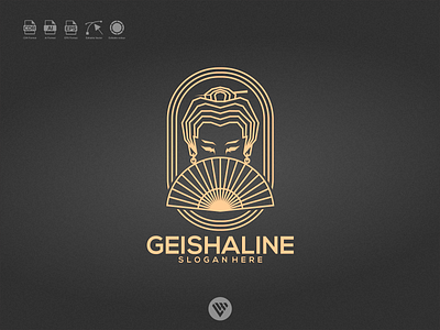 geisha logo app branding design icon illustration logo typography ui ux vector