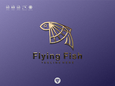 flying fish logo 3d animation app art branding design flat graphic design icon illustration illustrator logo minimal motion graphics typography ui ux vector web website