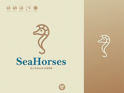 Seahorses logo app branding design icon illustration logo seahorses typography ui ux vector