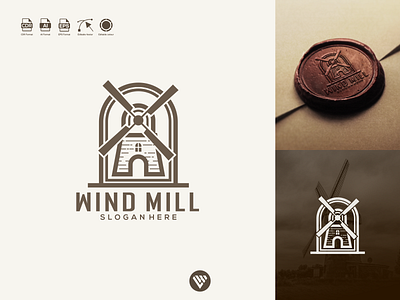 Wind mill logo app branding design icon illustration logo typography ui ux vector wind mill
