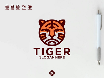 Tiger logo app branding design icon illustration logo tiger typography ui ux vector