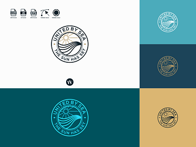 THE SUN SET LOGO app branding design icon illustration logo sea sunset typography ui ux vector