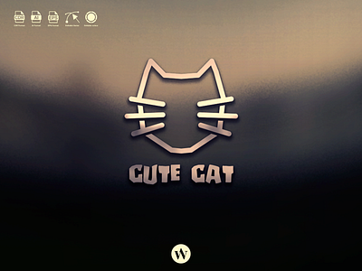 CUTE CAT LOGO DESIGN app branding cat cut design icon illustration logo typography ui ux vector