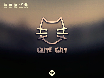 CUTE CAT LOGO DESIGN