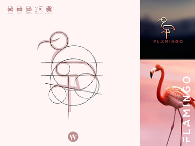 FLAMINGO LOGO app branding design flamingo icon illustration logo typography ui ux vector