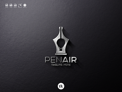 PenAir Logo air air balloon app branding design icon illustration logo pen typography ui ux vector
