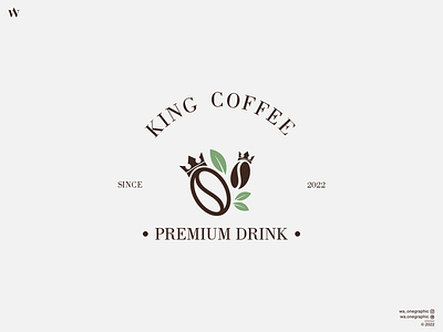 King Coffee Logo app branding coffee design icon illustration king logo typography ui ux vector