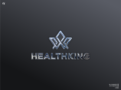 healthking Logo app branding design icon illustration letters logo monogram typography ui ux vector