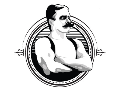 Strongman illustration logo