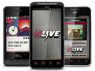Virgin Mobile Live android blog interaction iphone mobile nav radio ui