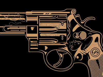 Gun gun illustration pinstripe