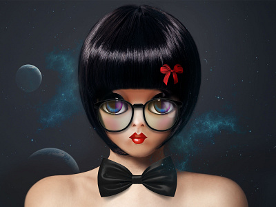 MissMo alterego character design glasses illustration illustrator photoshop space woman