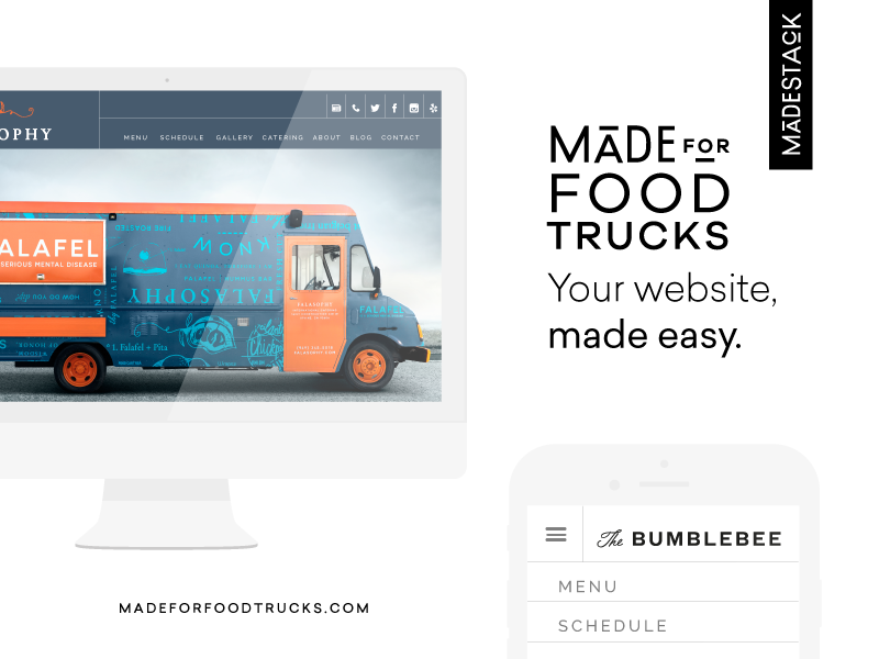 Made For Food Trucks - Now Live! diy website website template food cart restaurant food madestack ux ui spark creative food trucks web development web design