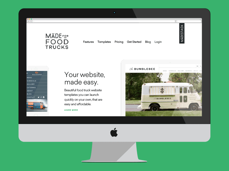 Made for Food Trucks restaurant food madestack website templates food carts food trucks web development web design responsive ux ui