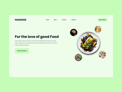 Restaurant Landing Page branding design minimal ui ux web website