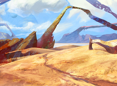 Сataclysm desert illustration digital digital painting digitalart environment design planet