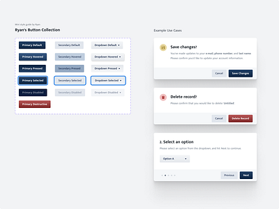 Button Component Variation Library buttons ui ux